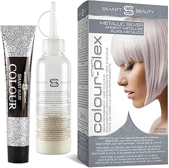 Smart Beauty Silver Metallic Hair Dye, Demi Permanent, Silver Toner for Bleached Hair, Plex Anti-Breakage Technology, Cruelty Free, Vegan, for Bleached/Pre-lightened Hair