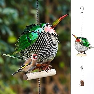 Solar Bird Feeders Squirrel-Proof for Outside,Cute Animal Shaped Birdfeeders,Bird feeder Gifts for Bird Lovers (Hummingbird Shaped)