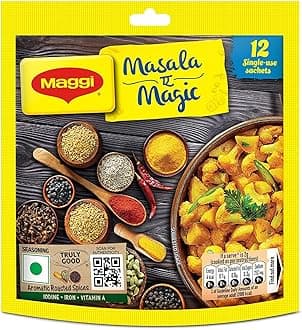 Maggi 72 Sachet Masala A Magic The First Ever Fortified Taste Enhancer Taste Of Indian Food Seasonings 6G X 72 = 432 Grams (Pack Of 72 Sachets)