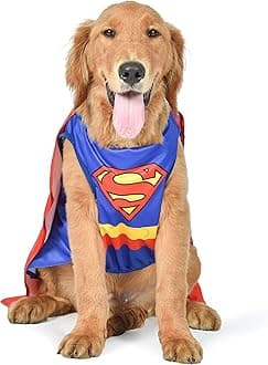 DC Comics Superhero Superman Dog Costume - X-Small - Officially Licensed DC Dog Halloween Costume Blue