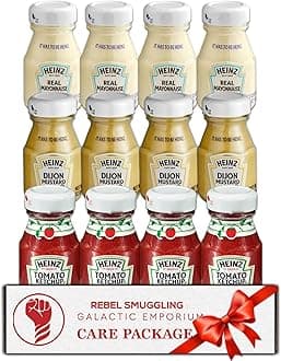 Heinz Mini Condiments Care Package Gift Basket- 12 Mini Glass Bottles Total by Rebel Smuggling Galactic Emporium