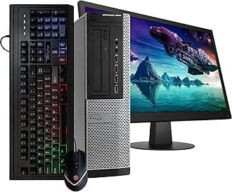 Dell Optiplex 7010 Small Desktop Computer (SFF) | Quad Core Intel i5 (3.2GHz) | 16GB DDR3 RAM | 2TB HDD Hard Disk Drive | Windows 10 Pro | 24in Monitor | RGB Mouse + Keyboard (Renewed)
