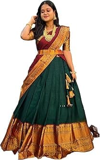 SWAMI STUDIO pattu lehenga choli for women south indian