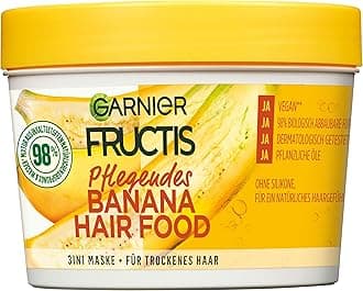 Fructis Nourishing Banana Hair Food, 3-in-1 Mask for Dry Hair, Nourishes and Gives Smoothness, 390 ml