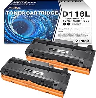 MLT-D116L D116S Compatible Toner Cartridges Replacement for Samsung SL-M2625d M2626D M2675F M2675FN M2676N M2676FH M2825ND M2825DW M2825FD M2826ND M2835DW M2875FW M2875FD M2875nd M2885fw (2 Black)