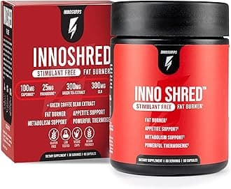 Inno Shred - Day Time Burner | Stimulant Free | 100mg Capsimax, Grains of Paradise, Green Tea Extract (60 Veggie Capsules) | (Stimulant Free)