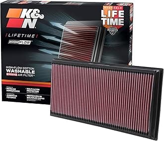 K&N Engine Air Filter: High Performance, Premium, Washable, Replacement Compatible with 2002-2019 Porsche/Volkswagen/Audi/Land Rover SUV (Cayenne, Touareg, Q7, Range Rover), 33-2857