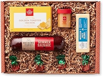 Sausage & Cheese Small Gift Box | Gourmet Food Gift Basket Perfect For Family, Birthday, Sympathy, Congratulations Gifts, Retirement, Thinking of You, Business and Corporate Gifts
