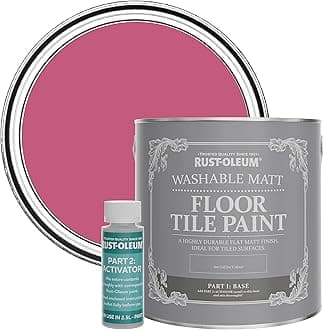 Rust-Oleum Pink Washable Matt Floor Tile Paint - Raspberry Ripple 2.5L