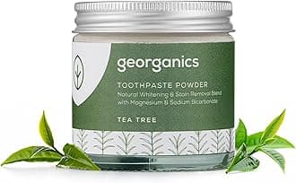 Mineral Toothpaste Powder - Tea Tree - Stain Removing & Teeth Whitening Powder - 100% Natural - SLS, Glycerine & Fluoride Free - Certified Cosmos Natural, Vegan and Cruelty-Free - 60ml