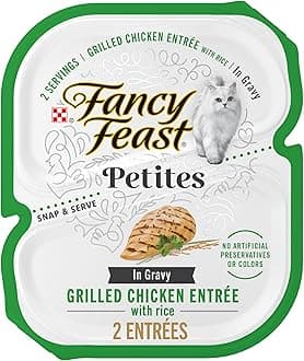 Purina Fancy Feast Petites Grilled Chicken Entrée With Rice In Gravy Gourmet Wet Cat Food - (Pack of 12) 2.8 oz. Tubs