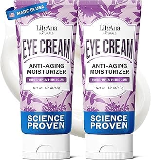 Eye Cream for Dark Circles and Puffiness, Under Eye Cream for Wrinkles and Bags, Anti Aging helps Improve Dryness; for Sensitive Skin (1.7 Ounce, Pack of 2)