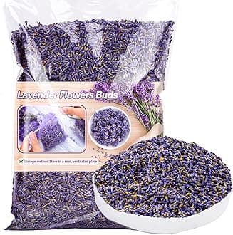 9.5OZ Dried Lavender Flowers - Lavender Buds Sachets Bags for Drawers Closets Fresh Scents Lavenders Sachet Bags Dried Flowers for Patry Birthday Bridal Shower Organic Bulk