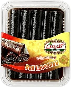 GOALDEES Roll Lavashak Pomegranate Juicy Sour Fruit Leather Persian Snack Middle Eastern Halal Bold Flavor Timeless Tradition (1 Pack, 250, Gram)