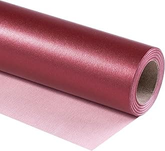 RUSPEPA Burgundy Matte Wrapping Paper, Mini Roll, Wine Red Solid Color Pearly-luster Paper Perfect for Christmas, Wedding, Birthday, Valentine's Day, Baby Shower, Anniversary, 43.2 cm X 10 m