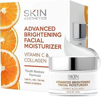Vitamin C and Collagen Daily Face Moisturiser - Reduces Fine Lines & Wrinkles, Anti-Ageing, Advanced Brightening Day Cream - Cruelty Free Korean Skincare for All Skin Types - 50ml