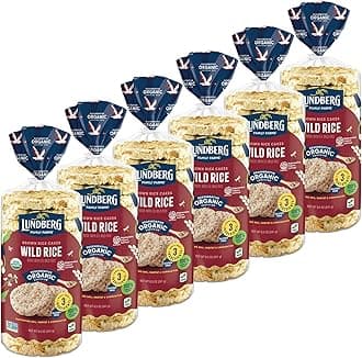 Rice Cakes, Organic Wild Rice, Lightly Salted, 6-Pack – Regenerative Organic Certified Rice Cakes, Healthy Snacks, Gluten-Free & Vegan, 8.5 Oz Ea