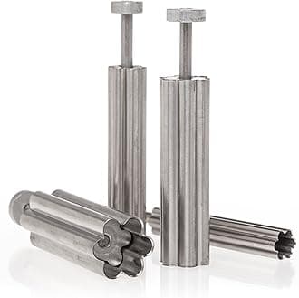 Plunger with Plain Edge Flower Cutter Set in Graduated Sizes, Stainless Steel, 4 Pc Set