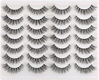 Lashes False Eyelashes Cat Eyes Wispy Natural Faux Mink Lashes 14 Pairs Pack Light Volume Short Fake Eye Lashes Multipack