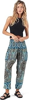 Happy Trunks Harem Pants for Women/Women’s Yoga Pants with Pockets (S-XXL) Hippie Clothes/Boho Clothes for Women/Beach Lounge