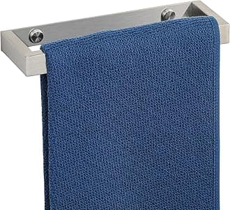 SAYAYO Hand Towel Holder 20CM Small Towel Rail Wall Mounted Self Adhesive & Screw Towel Ring SUS304 Stainless Steel No Drilling for Bathroom, Brushed Nickel