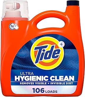 Tide Hygienic Clean Heavy 10x Duty Liquid Laundry Detergent, Original Scent, 149 fl oz, 106 Loads, HE Compatible