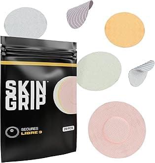 Skin Grip Freestyle Libre 3 Sensor Covers-Waterproof & Sweatproof Adhesive Patches for 10-15 Days (Not for Libre2), Pre-Cut CGM Sensors Cover, Compatible with Instinct Sensors- 20 Pack, Pastel Pack