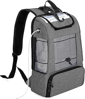 Portable Oxygen Concentrators Backpack, POC Travel Carrying Bag with Mesh Panels for Breathability, Compatible for Inogen, Oxygo, Caire Units, Gray, BAG ONLY