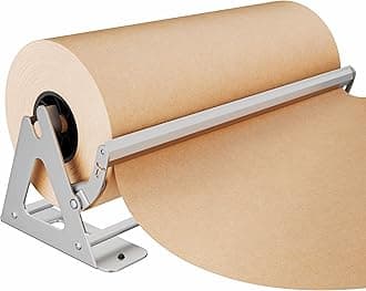 DIY Crew 24 Inch Paper Roll Dispenser and Cutter - Heavy-Duty Wall Mountable, Non Slip Tabletop - Kraft, Freezer, Butcher Paper - Up to 1000ft Rolls