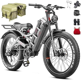 eAhora 2026 Romeo Pro 3 5600W 50Mph High-Torque Ebike, 60V 80Ah 250-Mile Long Range Electric Bike for Adults, Adjustable Air Suspension, 26'' Puncture-Proof Tire, UL 2849 Certified by TÜV