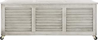 Safavieh PAT7038B Outdoor Collection Elina Grey Wash 47.2" Cushion Deck Box