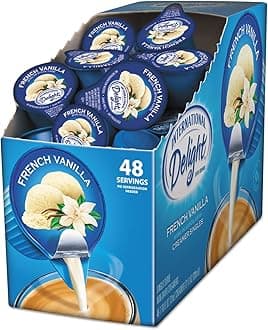 International Delight 02282 Flavored Liquid Non-Dairy Coffee Creamer French Vanilla 0.4375 oz, 48/BX