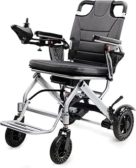 Electric Wheelchairs for Adults, 33 Lbs Foldable Lightweight Electric Wheelchair, 15 Miles Long Range All Terrain Portable Motorized Wheelchair for Seniors, Max 330 Lbs, Airline Approved