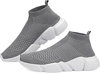 Santiro Mens Walking Shoes Breathable Knit Slip On Sneakers Lightweight Athletic Gym Shoes