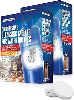Tumbler Water Bottle Cleaning Tablets - (60 Tablets) All Natural Ingredient, Great for All Stainless, Plastics, Ceramic and Glass Drinking Containers, Individually Packed (2)