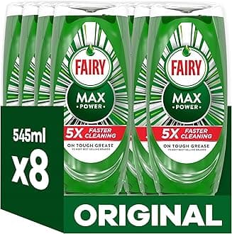 Fairy Max Power Washing Up Liquid Original 8 x 545ML, Easy & Effortless Clean...