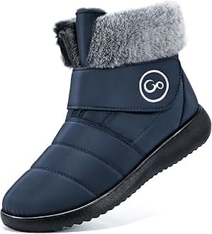 Women Winter Snow Boots: Fur Lined Warm Slip On Boots for Women Waterproof Booties Comfortable Outdoor