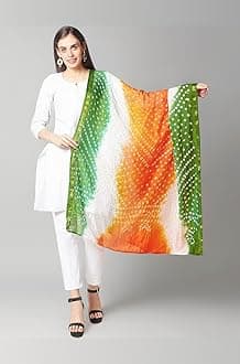 Women's Multicoloured Bandhini Silk Dupatta