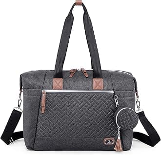 Diaper Bag Tote with Pacifier Case and Changing Pad, Large Travel Diaper Tote for Mom and Dad, Multifunction Baby Bag for Boys and Girls, Dark Grey