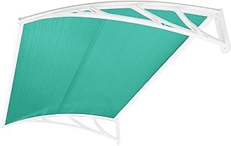 Blisswood Outdoor Door Canopy Rain Shelter Awning Canopy Waterproof Window Roof Cover for Front & Back Door Porch Canopy Rain Protector Polycarbonate Roofing Sheets Awning (150 x 100 cm, Green)