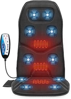 Comfier Back Massager with Heat, Massage Chair with 10 Vibration Massage Motors, Massage Chair Pad for Back Pain, Chair Massager, Massage Seat Cushion for Home Office Use,Father's Day Gifts for Dad