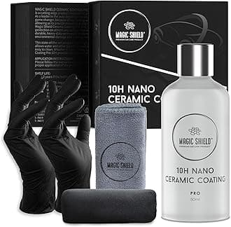 Magic Shield Ceramic Coating PRO 10H | Covers Over 2 Cars | Lasts 2+ Years | Easy Application | High Gloss, Self-Healing Finish | Ultimate SiO2 Protection for Cars, Motorcycles, RVs, and Boats (50ml)