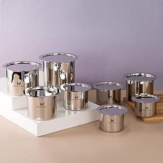 - Flat Bottom Top Set of 8 (325ml,425ml,525ml,650ml,750,950ml,1150ml,1400ml) (8pc Combo)/ Induction-Friendly Tope