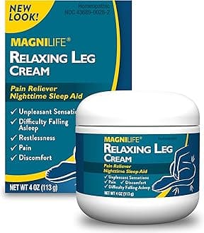 Relaxing Leg Cream, Restless Legs, Deep Penetrating Topical for Pain, Naturally Soothe Cramping, Discomfort, and Tossing with Lavender and Magnesium - 4oz