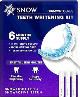 Teeth Whitening Kit - Snow Teeth Whitening Serum and LED Mouthpiece Whitener, Formulated with Hydroxyapatite, Good for 6 Months - Wired Kit with 3 Wands