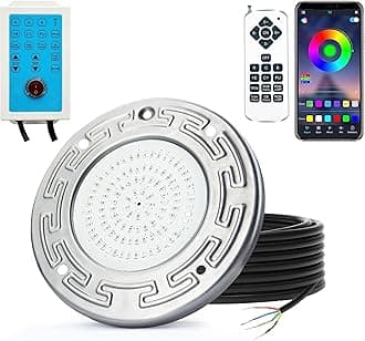 Inground Pool Light, 20W LED with Controller, Remote and APP Control, Color Changing Underwater Swimming Pool Light with 50 Foot Cord