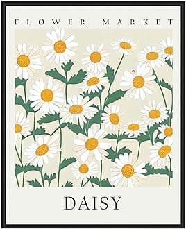Daisy Art Print, Flower Market Poster Wall art Decor, Botanical Floral Artwork for Bedroom, Bathroom, Living room Decoration (Daisy, 24x36 inches (Unframed))
