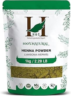 H&C Herbal Ingredients Expert Natural Henna Powder for Hair Coloring & Care -...