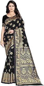 Women's Pure Soft Kanjivaram Silk Saree Banarasi Design Style With Blouse Piece for Wedding (Pari9016-51)