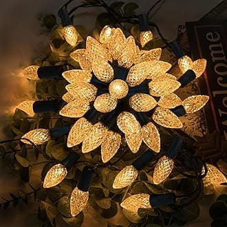 AWQ200LED 66 FT C6 Christmas String Lights Plug in Fairy Twinkle String Lights 8 Modes Timer Function Waterproof Extendable for Indoor Outdoor Wedding Party Christmas Decoration (200, Warm White)